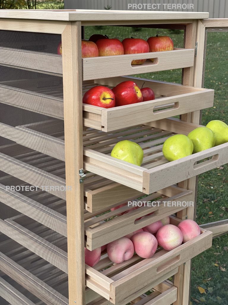 Légumier Fruitier En Bois IDMarket VEGGE - 3 Tiroirs Amovibles - 50x50x80cm - Conservation Naturelle